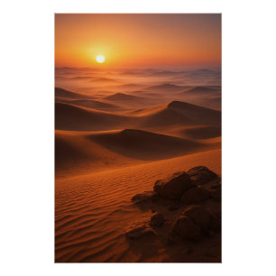 Poster Aube dorée du désert arabique – Paysage cinématiqu