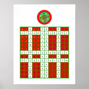 Poster Aube Dorée Enochian Fire Tablet / Watchtower