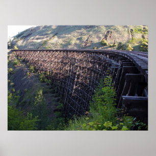 Poster Aube Sun, pont 22, chemin de fer de prairie de