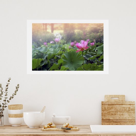 Poster Aube sur Lotus Pond (Cuisine)