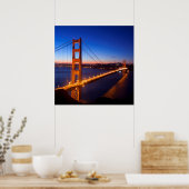 Poster Aube sur San Francisco et Golden Gate Bridge. (Cuisine)