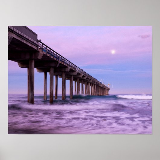 Poster Aube violette sur la jetée, Californie (Devant)