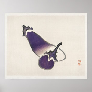 Poster Aubergines de Kōno Bairei (1844-1895)