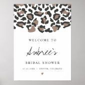 Poster AUBREE Boho Imprimé Léopard Mariage Réception de B (Devant)