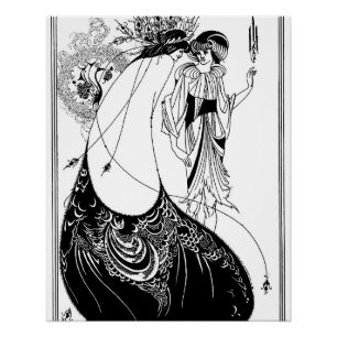 Poster Aubrey Beardsley La jupe du paon Art nouveau