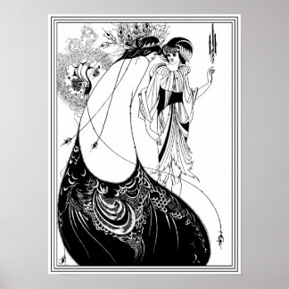 Poster Aubrey Beardsley - La jupe Peacock