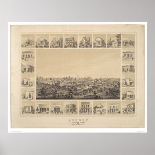 Poster Auburn, Californie 1857 Carte panoramique (2508A)