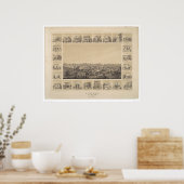 Poster Auburn, Californie 1857 Carte panoramique (2508A) (Cuisine)