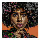 Poster Auburn Queen Orange Brown Cheveux Black Melanin Af (Devant)