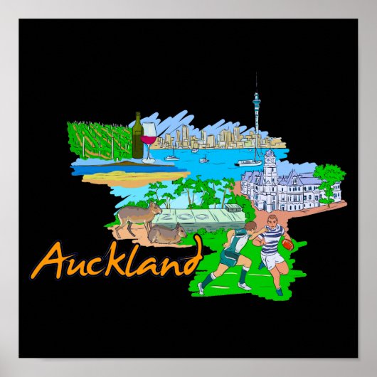 Poster Auckland - Nouvelle-Zélande (Devant)