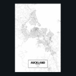 Poster Auckland, Nouvelle-Zélande (noir sur blanc)<br><div class="desc">Des affiches complexes des villes dessinées seulement par leurs routes dans de beaux détails. Routelines artwork copyright (c)2012 Nicholas Rougeux. Les données cartographiques en dehors des États-Unis sont (c) les contributeurs d'OpenStreetMap (http://www.openstreetmap.org),  CC BY-SA (http://creativecommons.org/licenses/by-sa/2.0/). Pour en savoir plus,  consultez le site www.Routelines.com</div>
