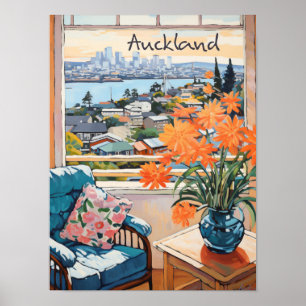 Poster Auckland Nouvelle-Zélande Voyage Ville Esthétique