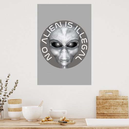 Poster Aucun Alien N'Est Illégal (Cuisine)