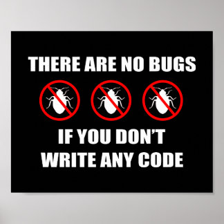 Poster Aucun bogue Aucun code