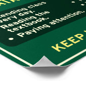 Poster Aucun décès dû à de bonnes habitudes de classe. (Coin)