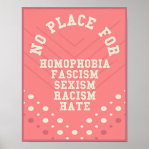 Poster Aucun endroit pour la citation de homophobie