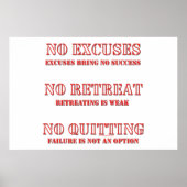 Poster Aucun Excuses. (Devant)