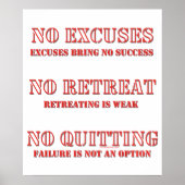 Poster Aucun Excuses. (Devant)