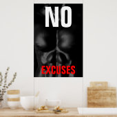 Poster Aucun Excuses Bodybuilding Fitness Art Inspiration (Cuisine)