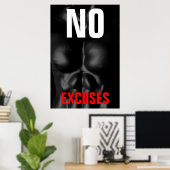 Poster Aucun Excuses Bodybuilding Fitness Art Inspiration (Bureau à domicile)