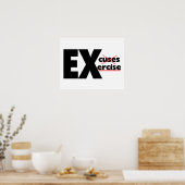 Poster Aucun Excuses Juste Exercice (Cuisine)