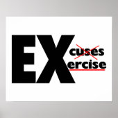 Poster Aucun Excuses Juste Exercice (Devant)