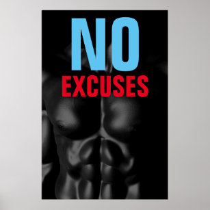 Poster Aucun Excusez Bodybuilding Fitness Motivational
