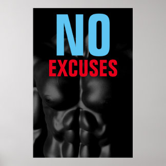 Poster Aucun Excusez Bodybuilding Fitness Motivational