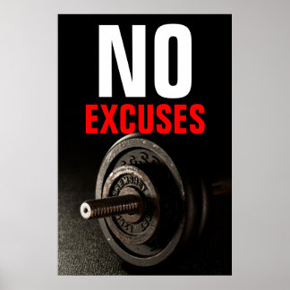 Poster Aucun Excusez Bodybuilding Inspirational Dumbell