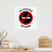 POSTER AUCUN FUMEUR AUCUN SIGNE DE VAPEUR (Cuisine)