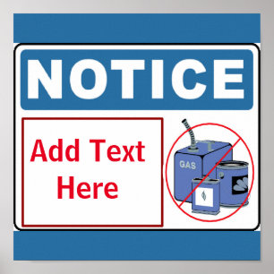 Poster Aucun GA ou inflammable sur les lieux, ajouter du 