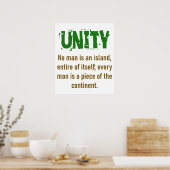 Poster Aucun Homme N'Est Une Île - Citation D'Unité (Cuisine)