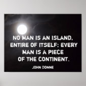 Poster Aucun homme n'est une île, sur l'affiche John Donn (Devant)