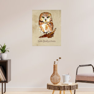 Poster Aucun Hoot Donné Chouette Sassy Attitude Impressio