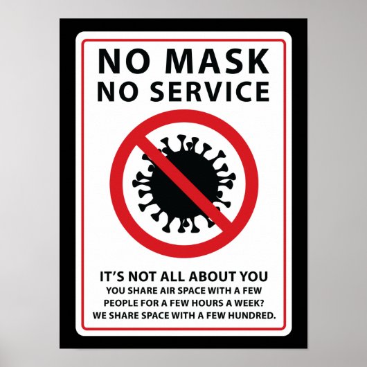 Poster aucun masque aucun service d'air partagé (Devant)