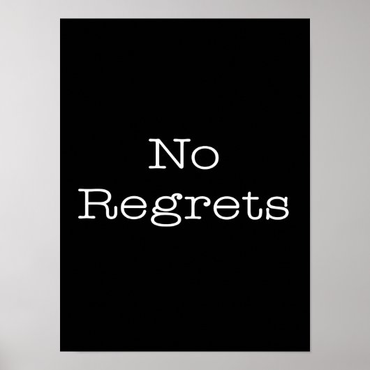 Poster Aucun regret Cite Motivation inspirante Citation (Devant)