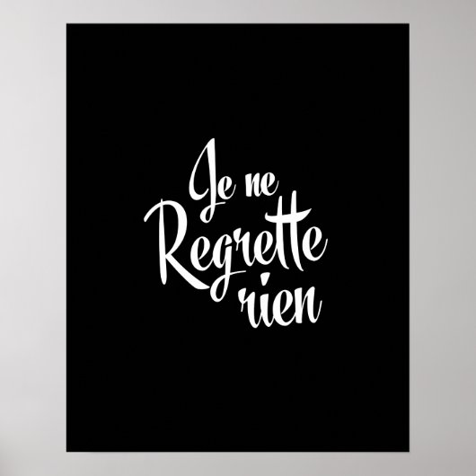 Poster Aucun Regret Je ne Regrette Rien (Devant)