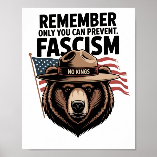 Poster Aucun roi Signe de protestation IMPRIMABLE, Ours R (Devant)