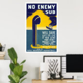 Poster Aucun sous-marin ennemi (Bureau à domicile)