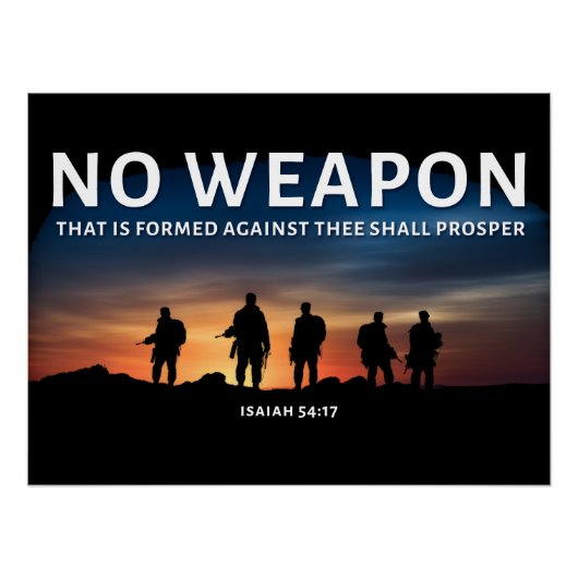 Poster Aucune Arme Formée Contre Vous Prospère Bible (Devant)