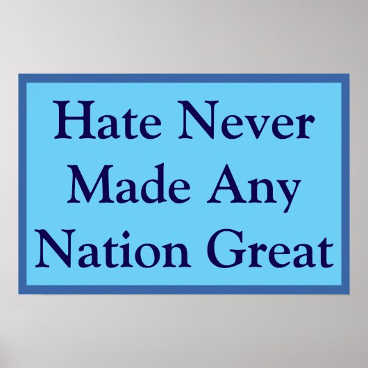 Poster Aucune grande nation ne hait (Devant)