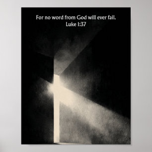 Poster Aucune Parole De Dieu Ne Échoue - Luc 1:37 Art Mur