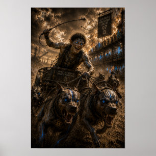 Poster Audace / Jockey / Course de chiens