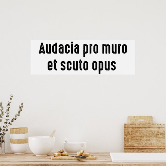 Poster audacia pro muro et scuto opus (Cuisine)