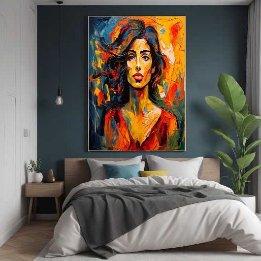 Poster Audacieuse Expressionniste Femme Portrait Abstrait
