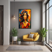 Poster Audacieuse Expressionniste Femme Portrait Abstrait