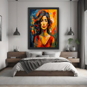 Poster Audacieuse Expressionniste Femme Portrait Abstrait