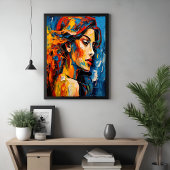 Poster Audacieuse expressionniste Portrait féminin Art Ab