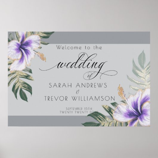 Poster Audacieux Améthyste Purple Floral (Devant)