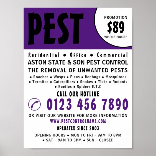 Poster Audacieux moderne, lutte antiparasitaire publicité (Devant)